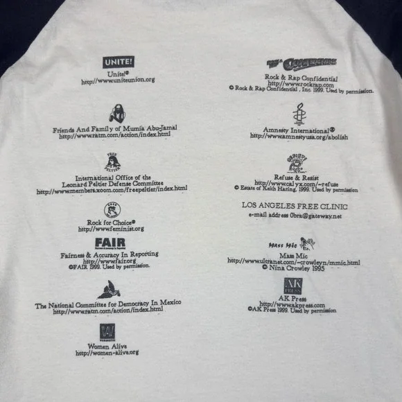 Vtg Rage Against the Machine Battle of Los Angeles Raglan Tee Men's M Giant 2000